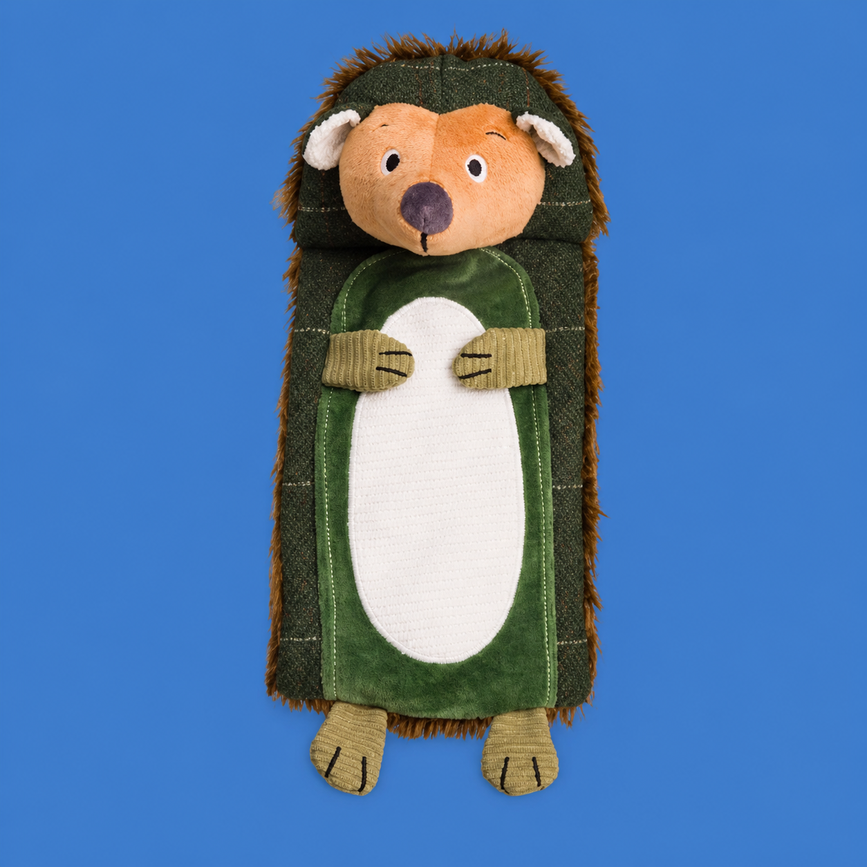House of Paws Green Tweed Hedgehog Dog Toy