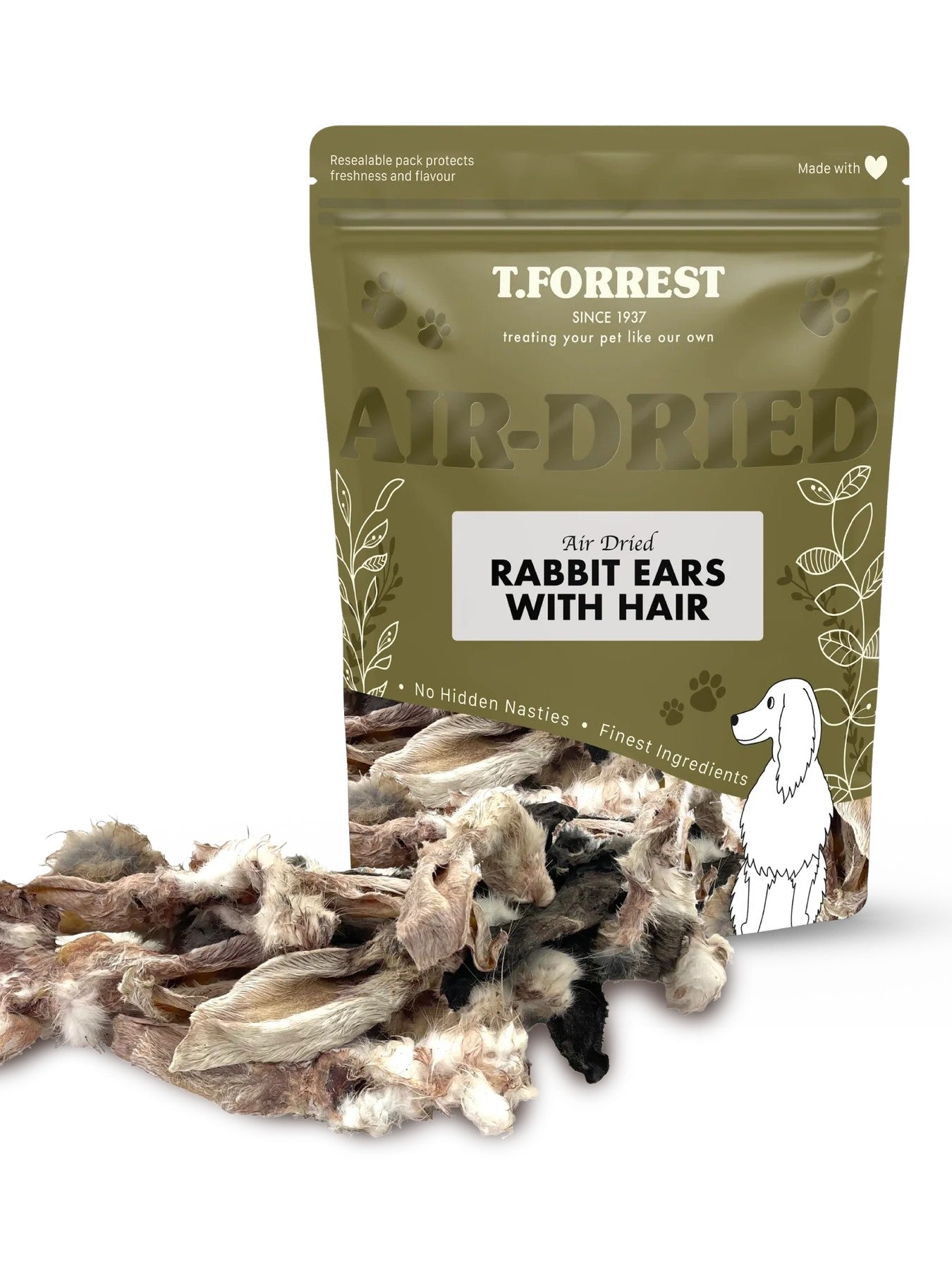 Rabbit Ears with hair 60g bags