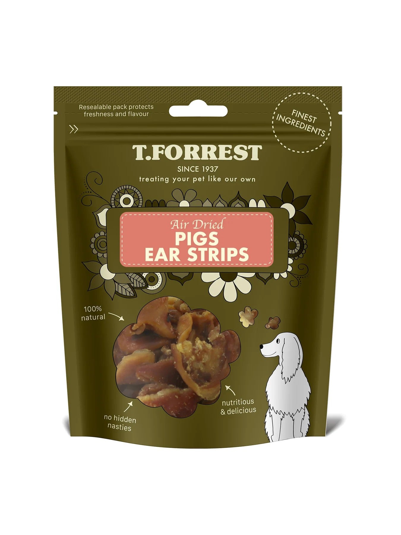 Pigs Ear strips 150g sealed bag