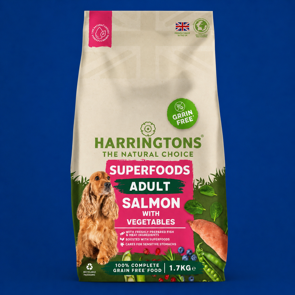 Harringtons Adult Grain Free with Superfoods Dry Dog Food Salmon 1.7kg