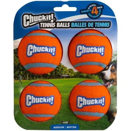 Chuckit! Tennis Ball 4 Pack Medium 6.5cm